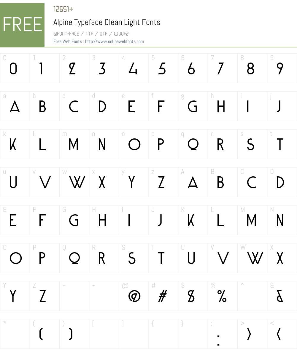 Alpine Typeface Clean Font Screenshots