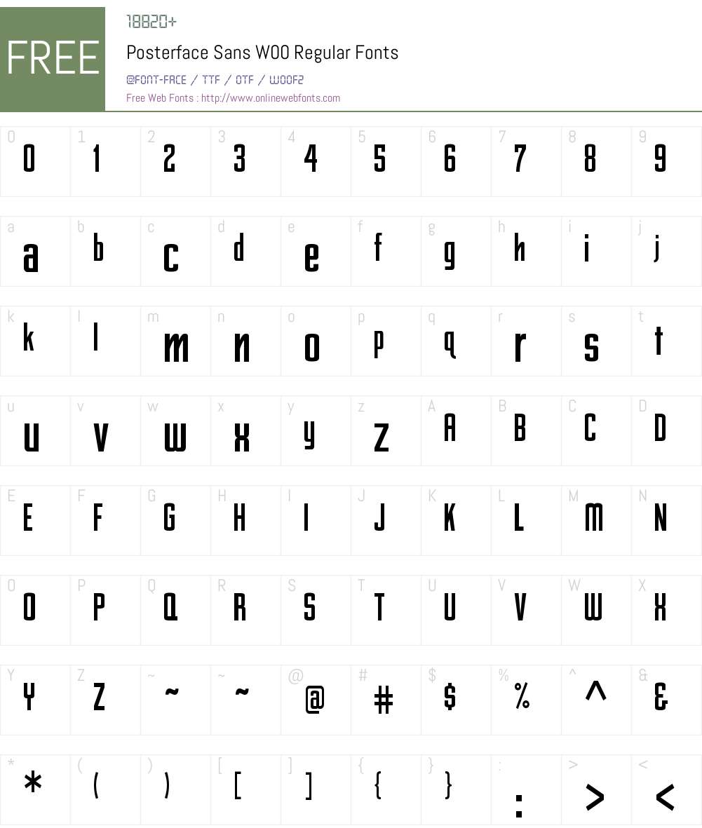 PosterfaceSansW00-Regular Font Screenshots