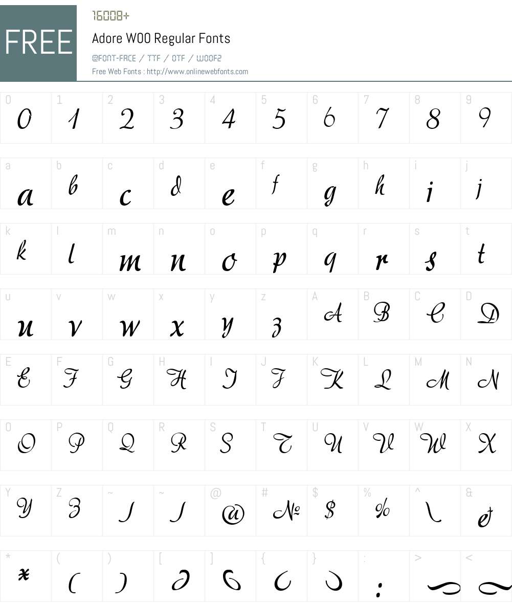 Adore Font Screenshots