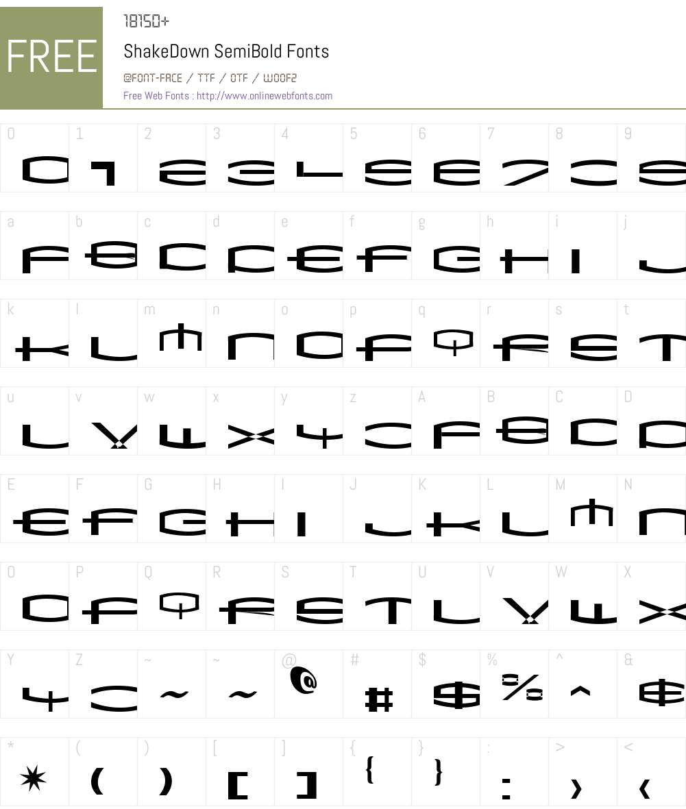 ShakeDown Font Screenshots