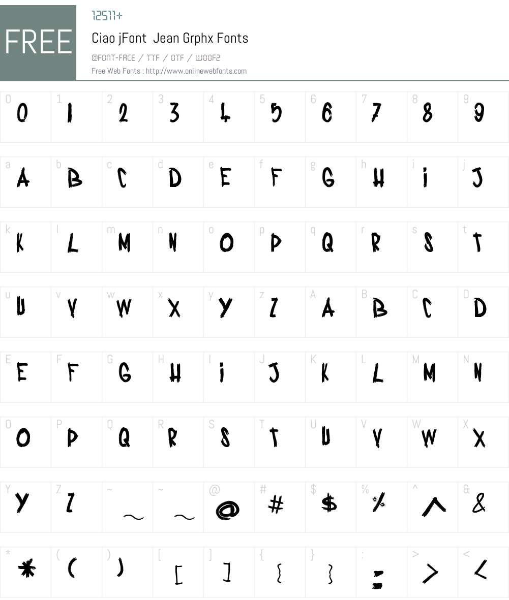 Ciao jFont Font Screenshots