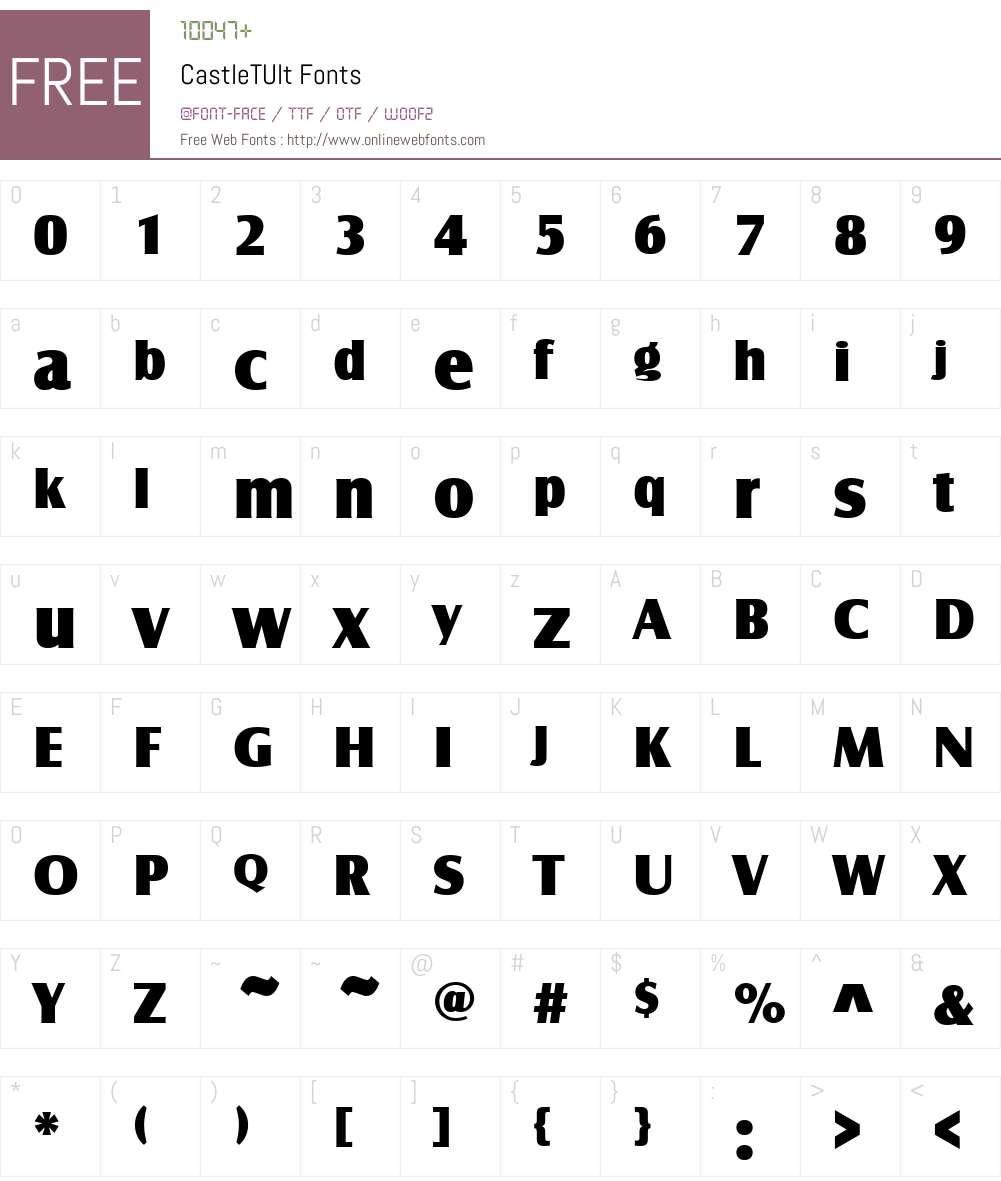 CastleTUlt Font Screenshots