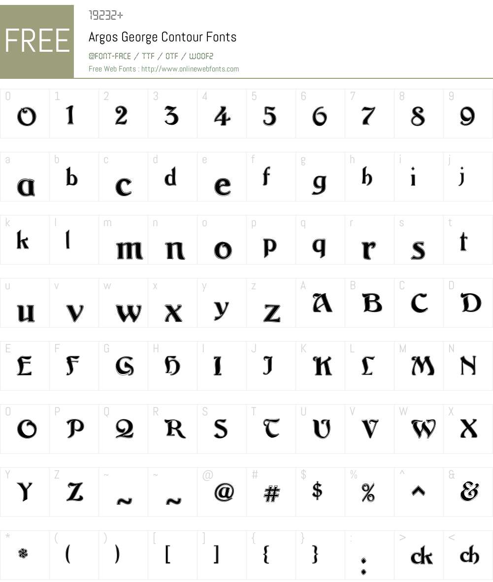 Argos George Contour Font Screenshots
