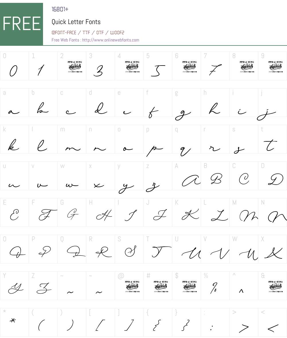Quick Letter 1.00;May 10, 2021;FontCreator 13.0.0.2683 64-bit Fonts ...