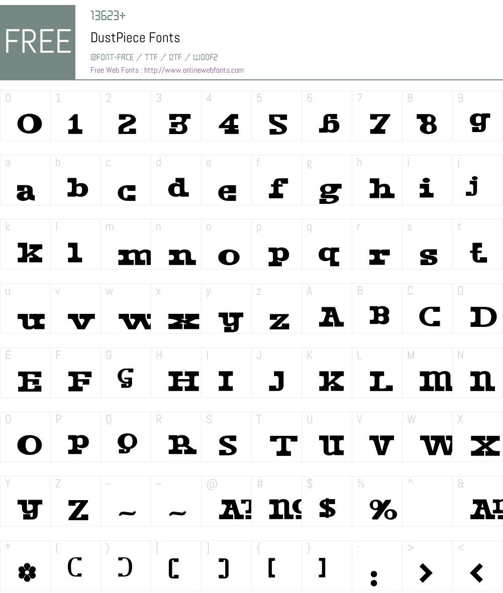 DustPiece Font Screenshots