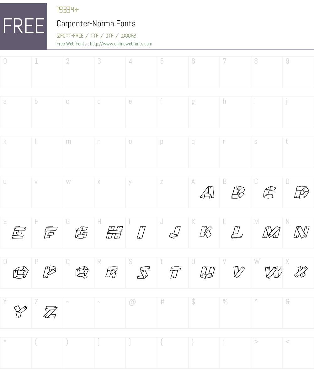 Carpenter-Norma Font Screenshots