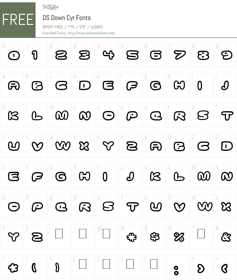 DS Down Cyr Font Screenshots