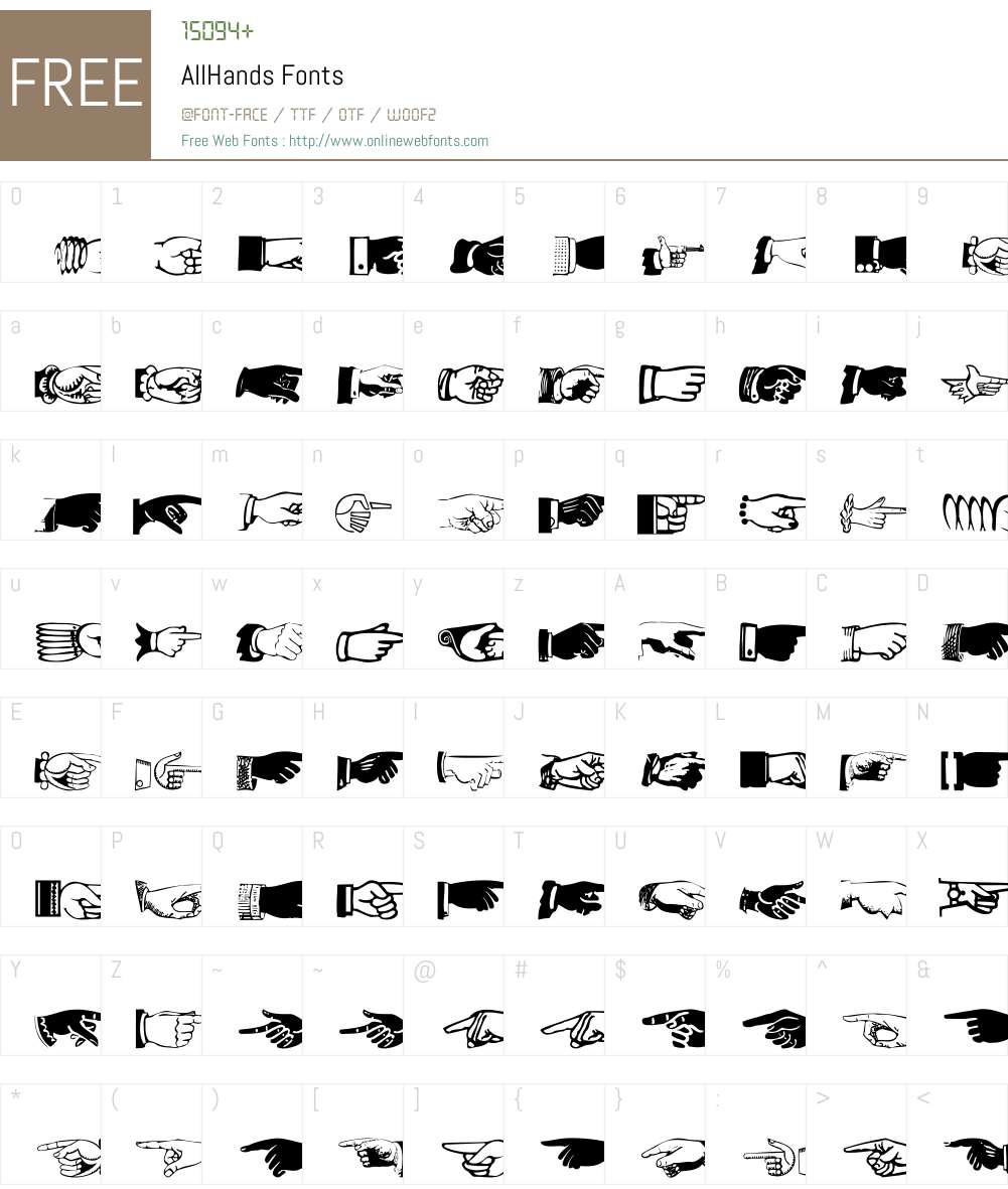 AllHands Font Screenshots