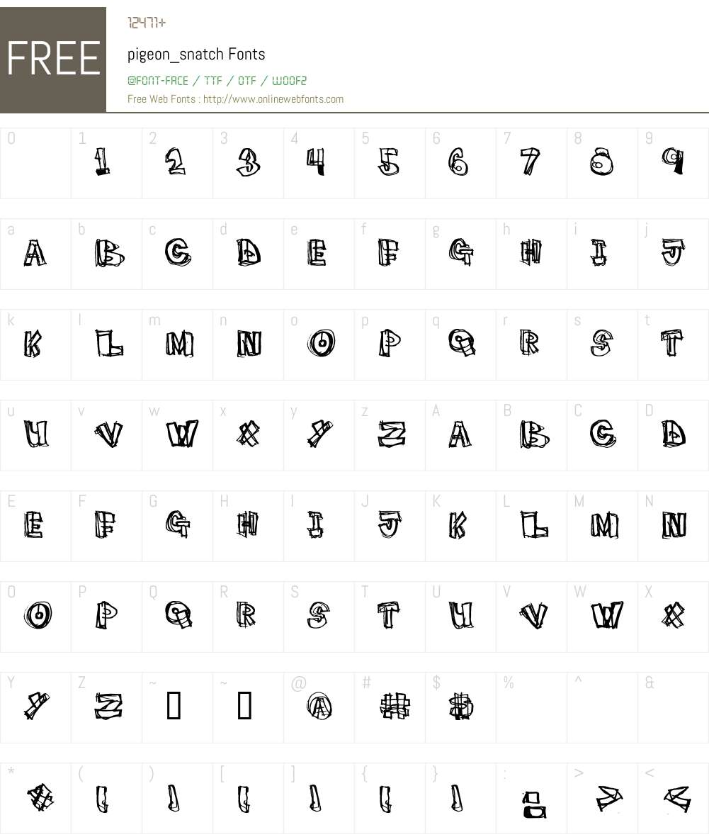pigeon_snatch Font Screenshots