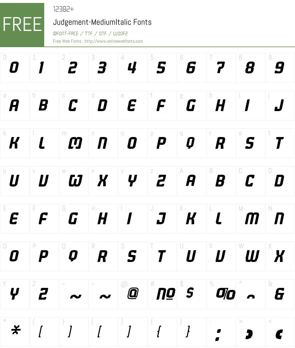 Judgement Font Screenshots