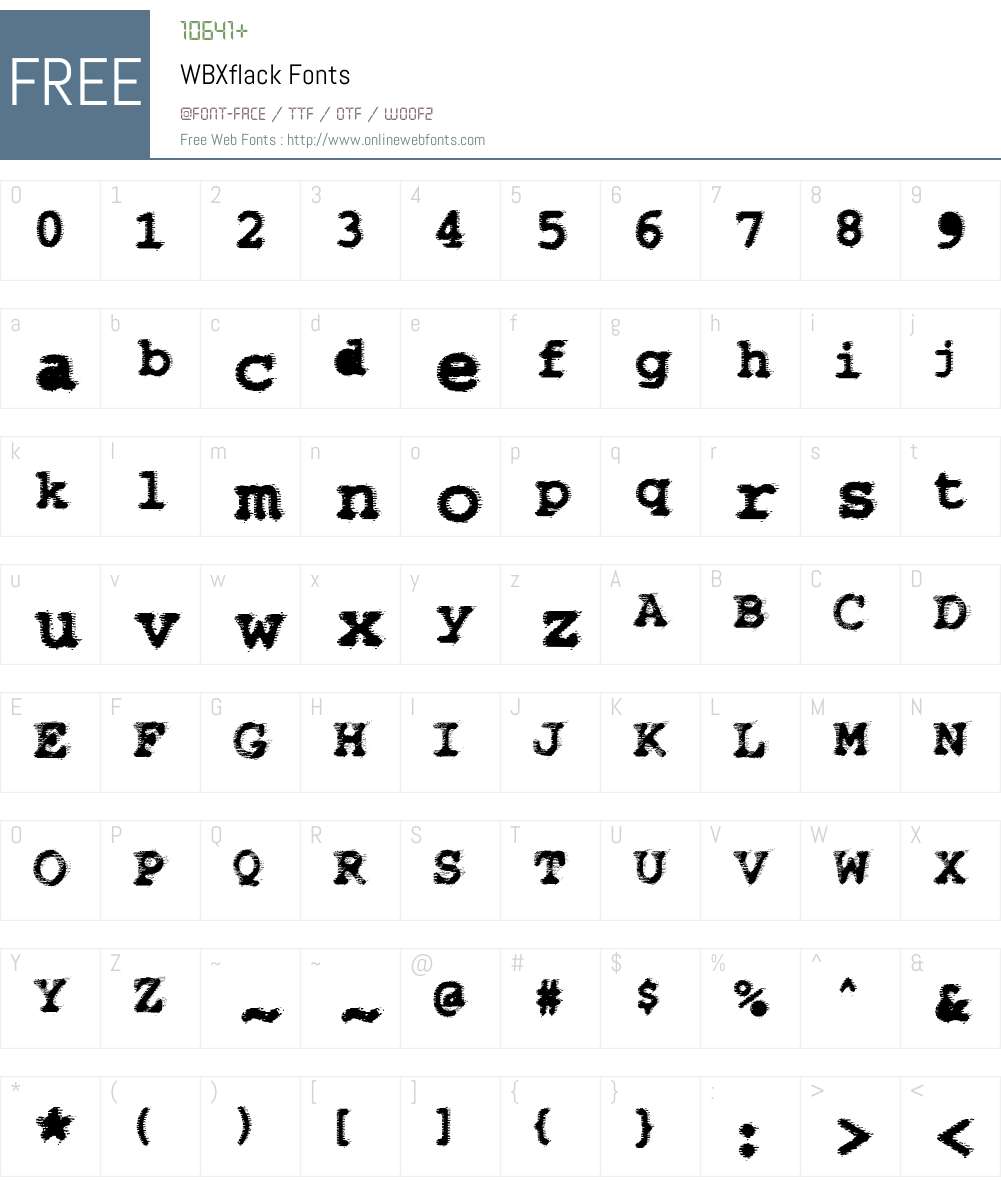 WBXflack Font Screenshots