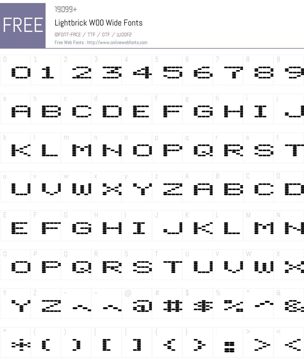 LightbrickW00-Wide Font Screenshots