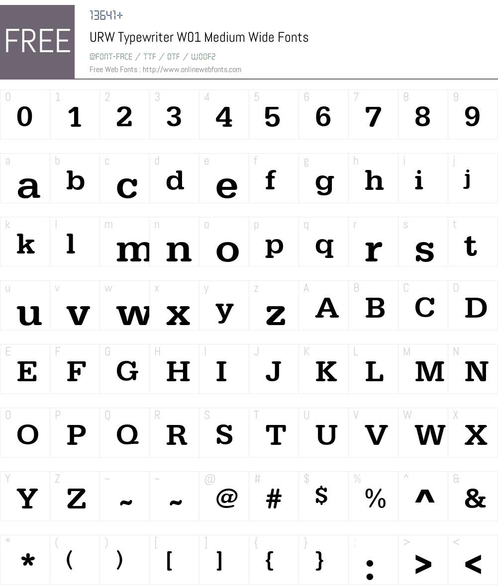 URWTypewriterW01-MediumWide Font Screenshots