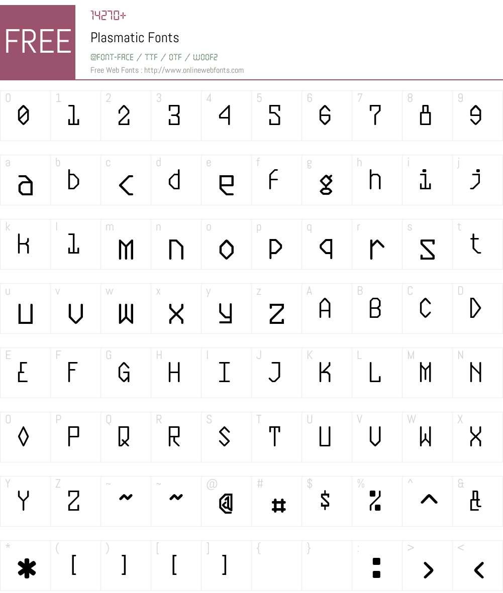 Plasmatic Font Screenshots