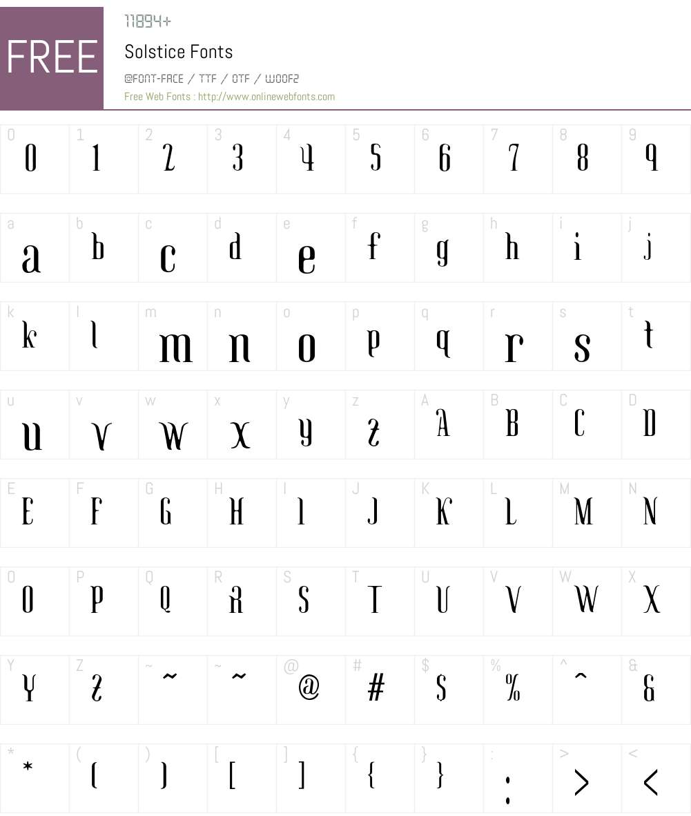 Solstice Font Screenshots