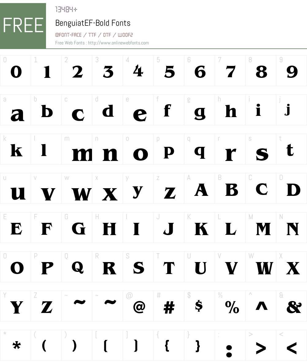 BenguiatEF-Bold Font Screenshots