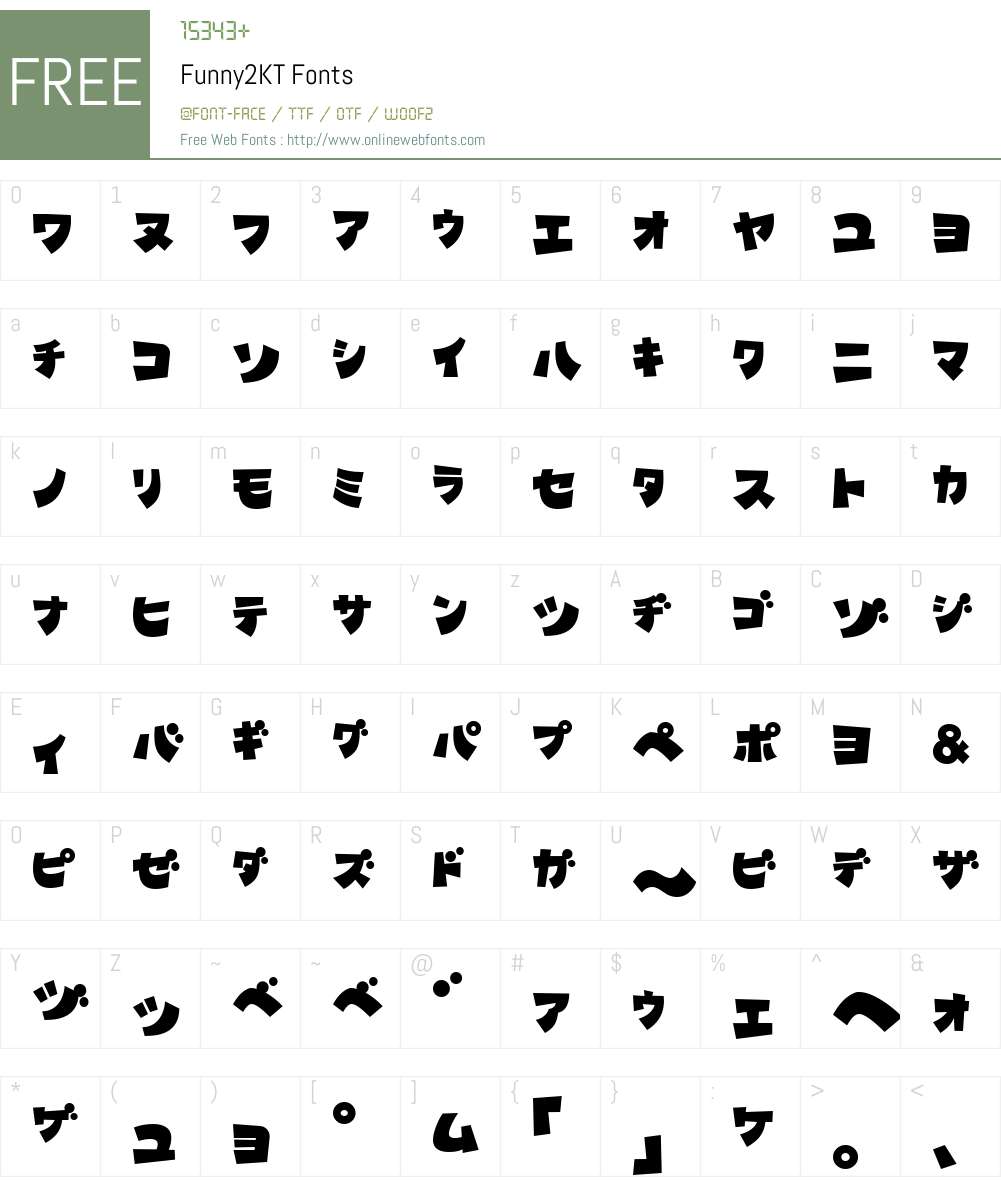 Funny2KT Font Screenshots