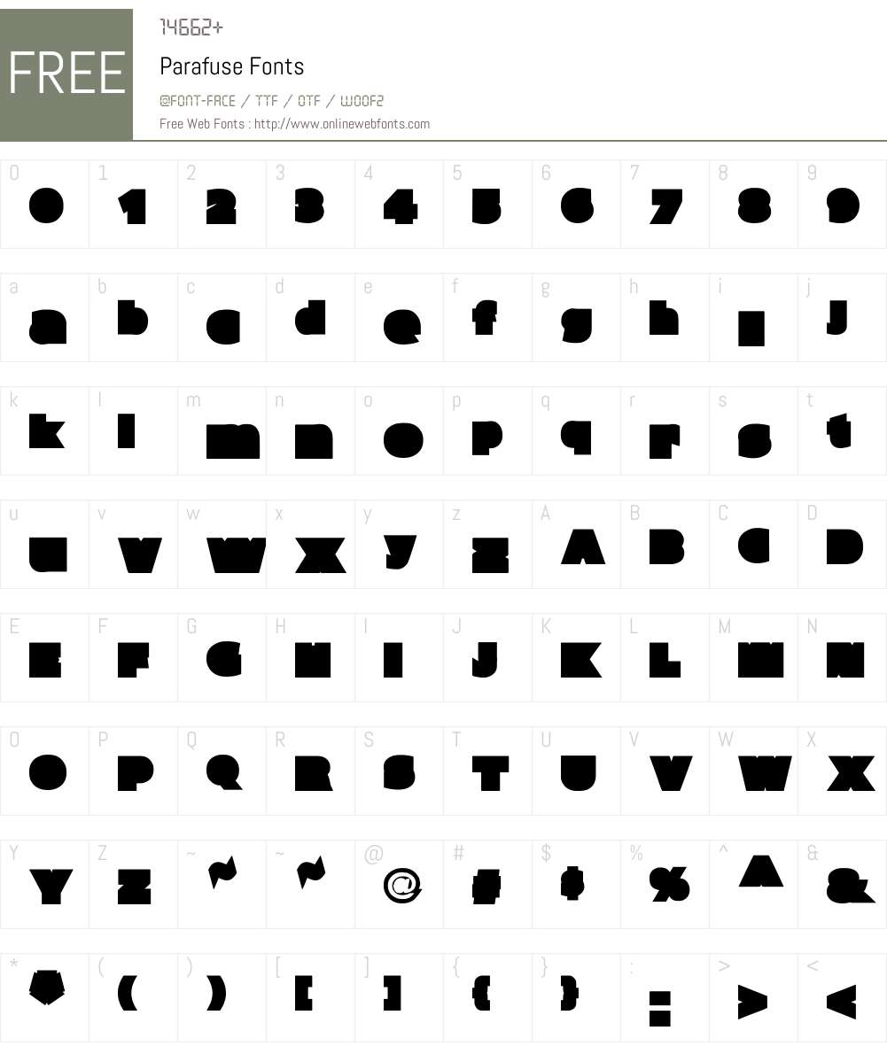 Parafuse Font Screenshots