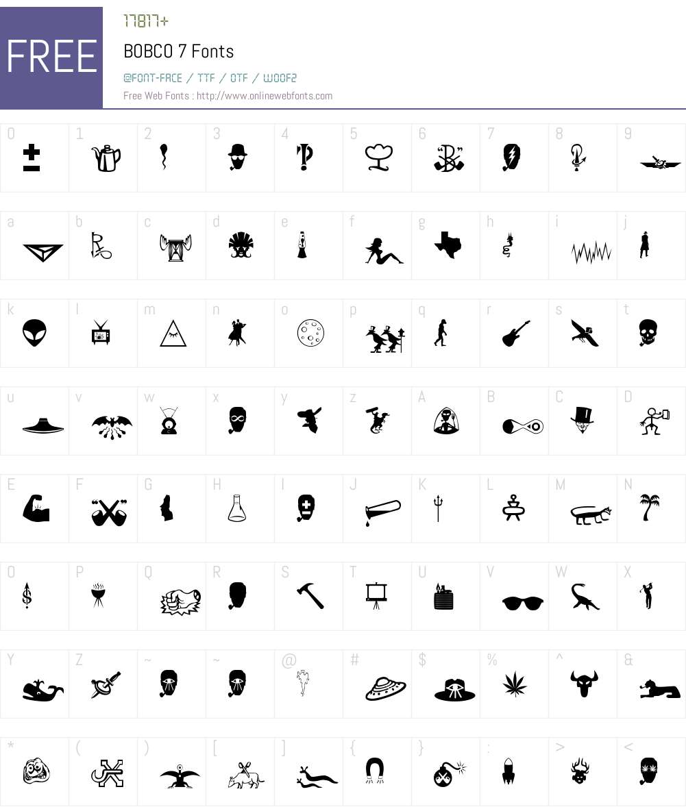 BOBCO 7 Font Screenshots