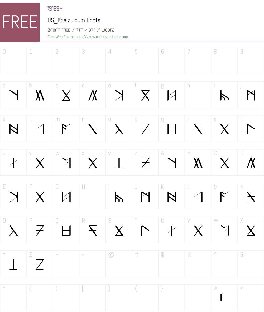 DS_Kha'zuldum Font Screenshots