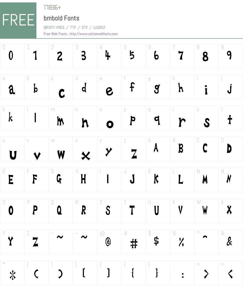 bmbold Font Screenshots