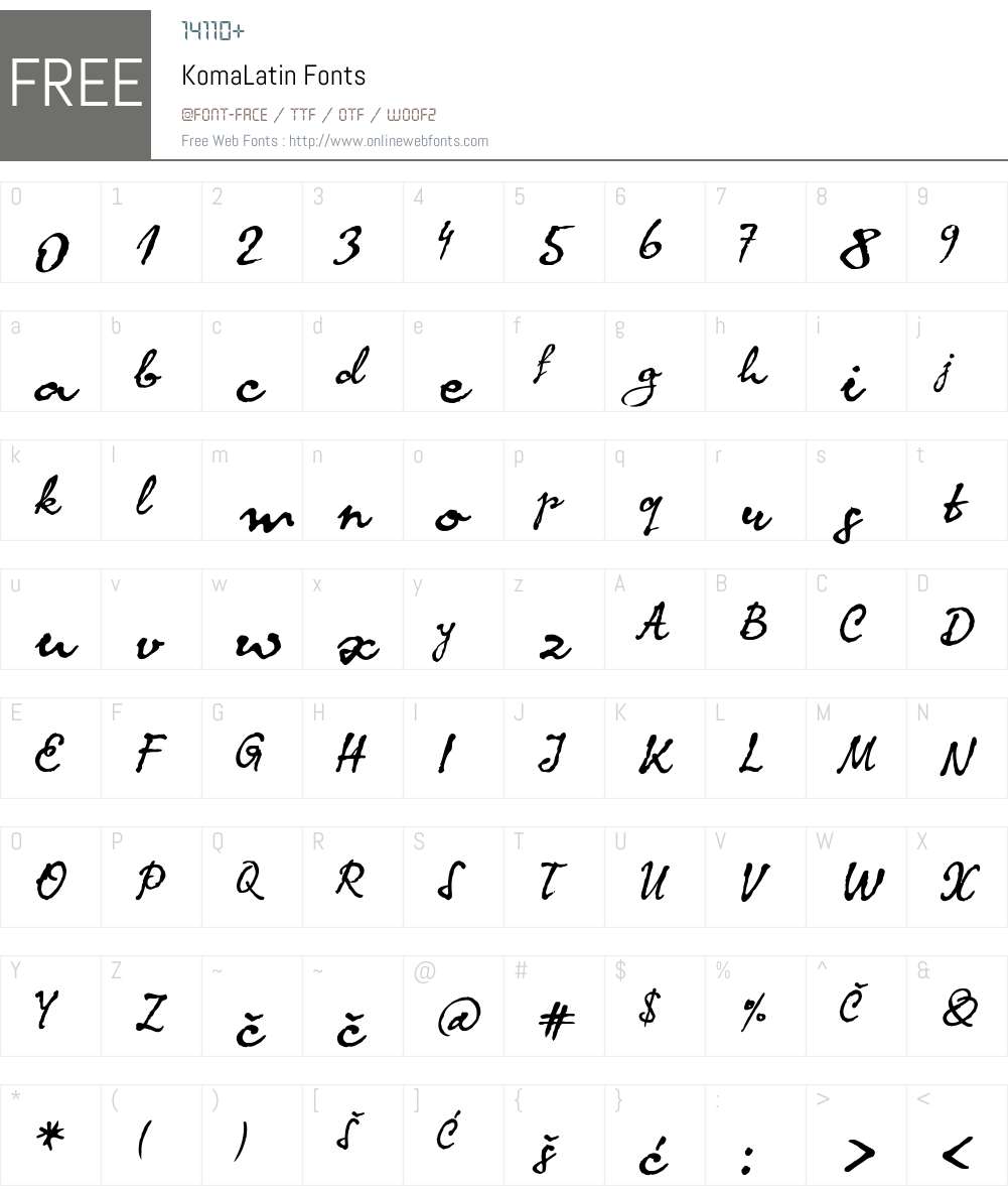 KomaLatin Font Screenshots