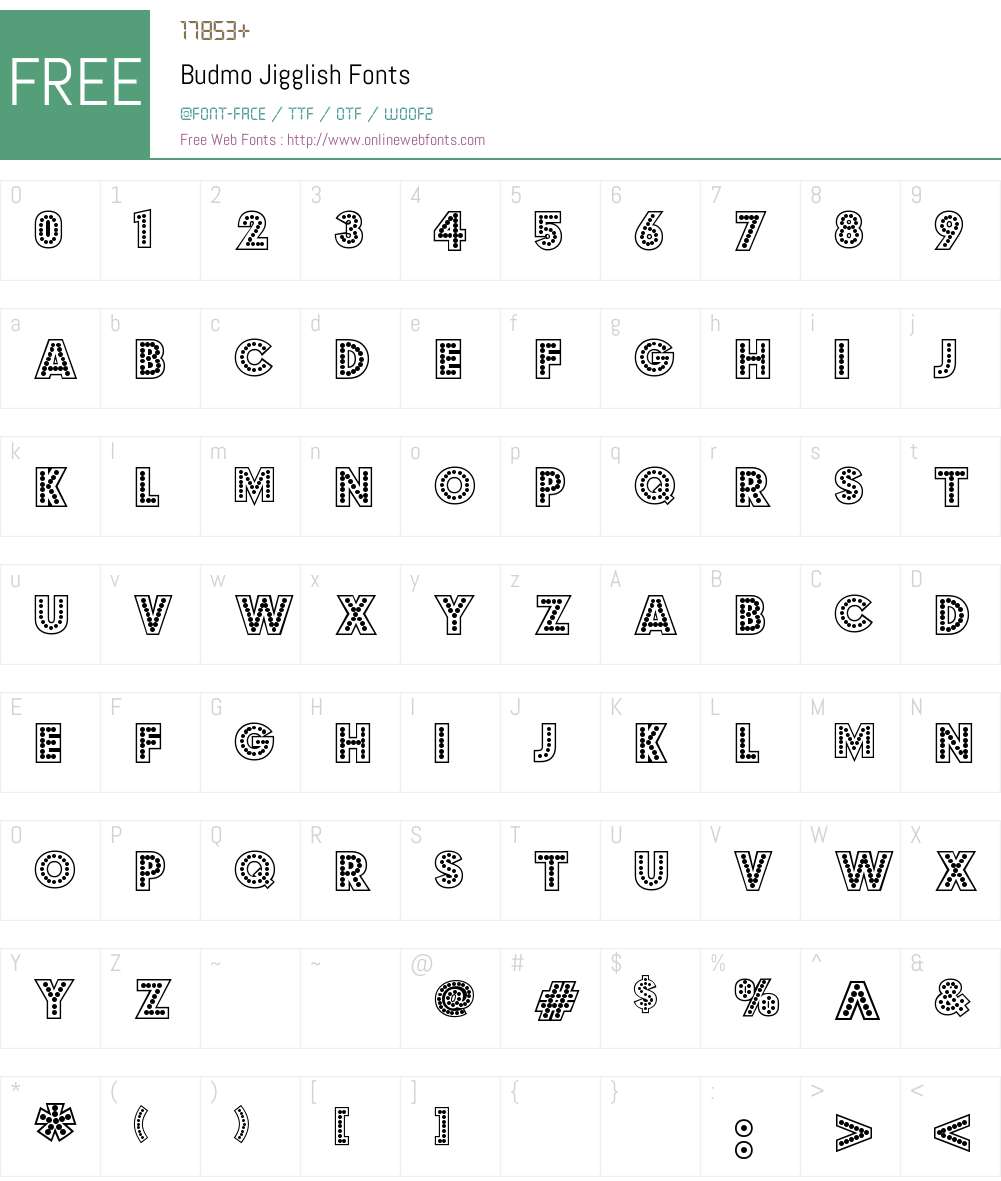 Budmo Jigglish Font Screenshots