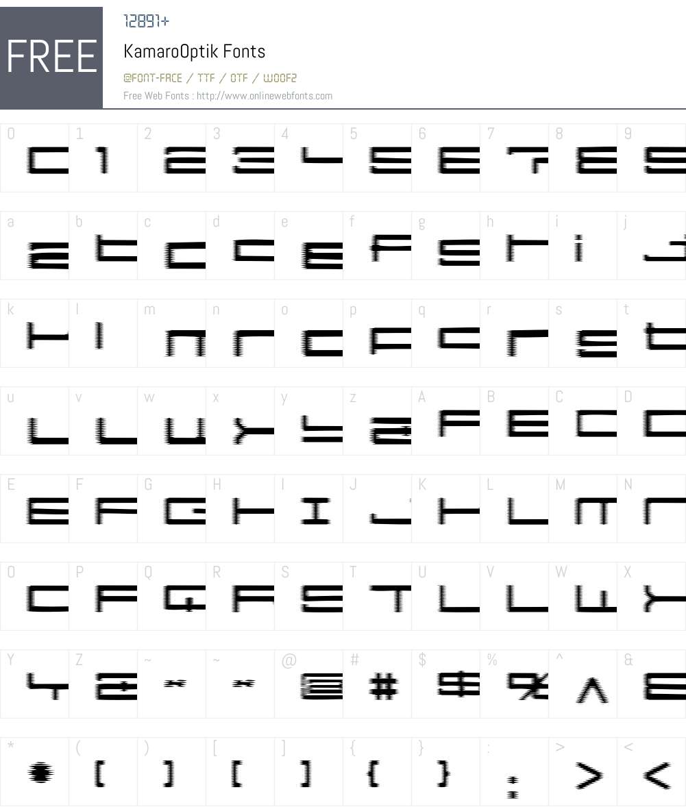 KamaroW00-Optik Font Screenshots