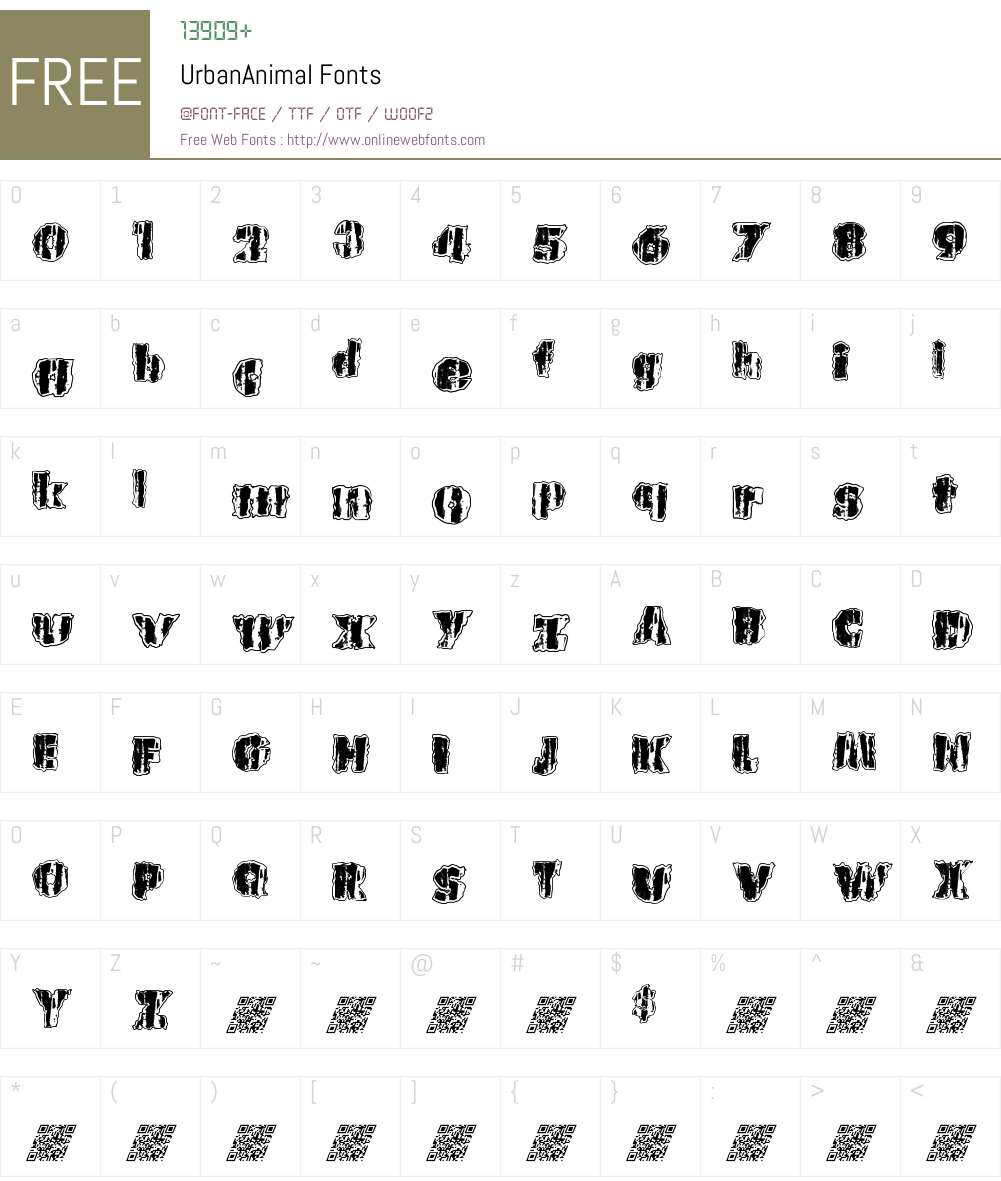 UrbanAnimal Font Screenshots