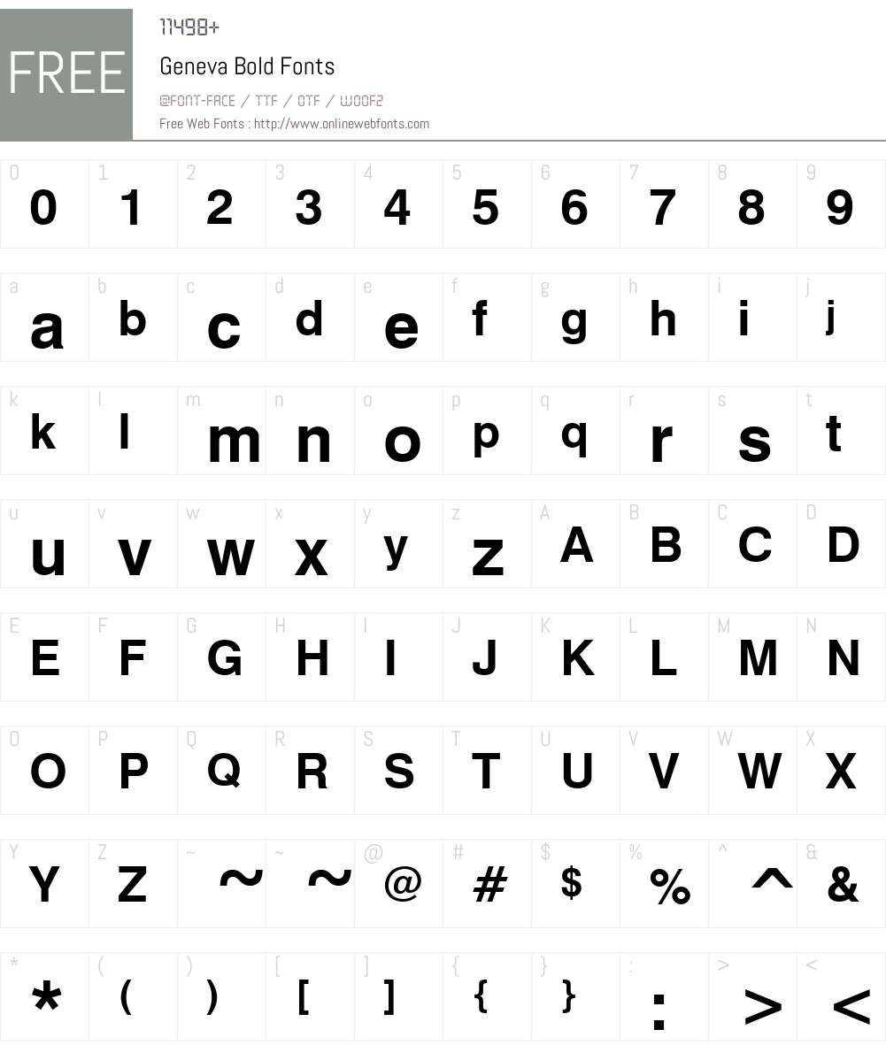 Geneva Font Screenshots