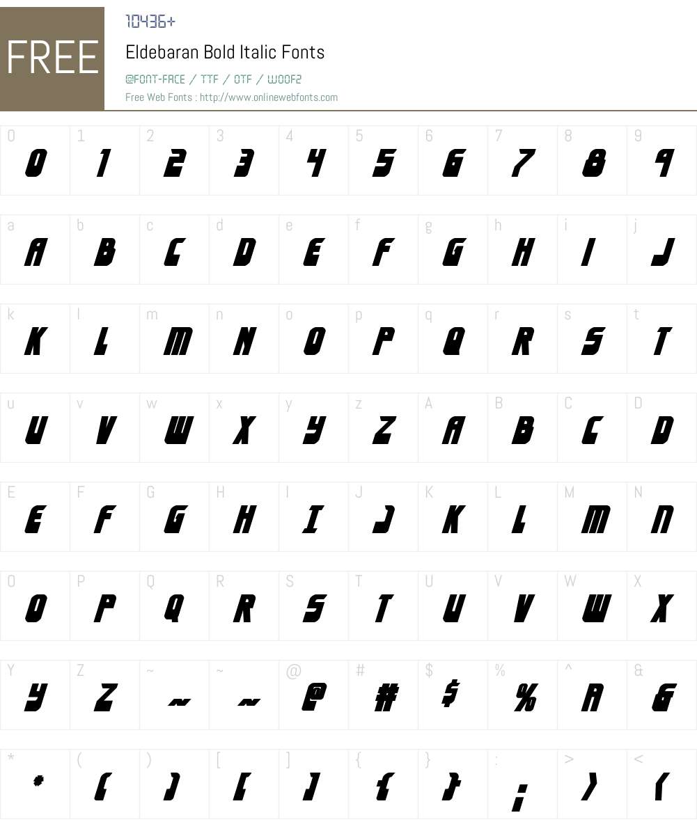 Eldebaran Bold Italic Font Screenshots