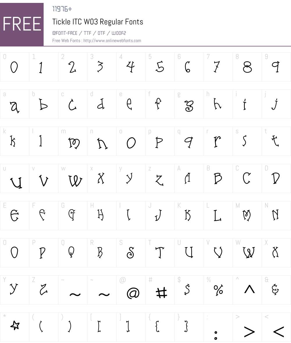 TickleITCW03-Regular Font Screenshots