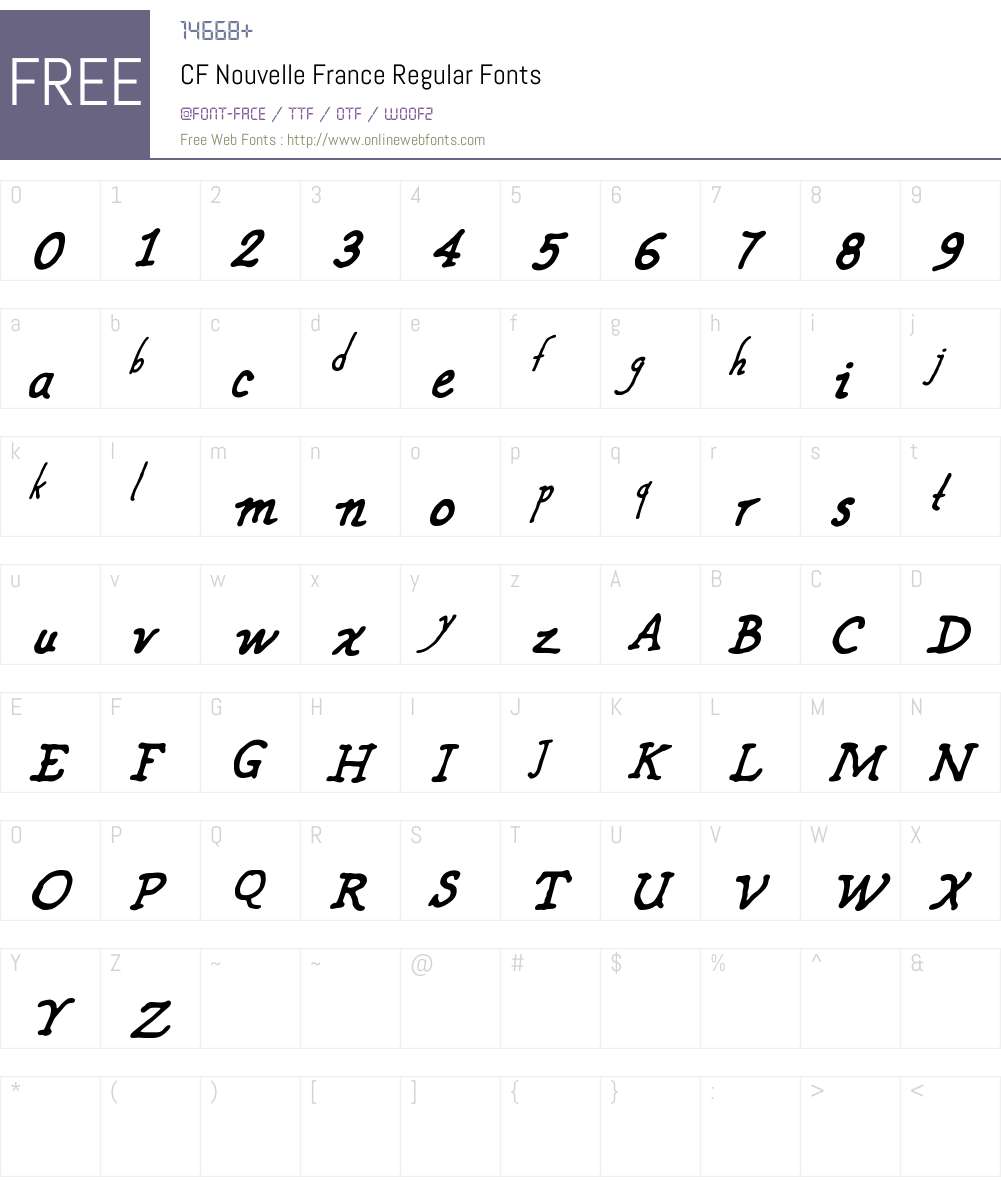 CF Nouvelle France Font Screenshots