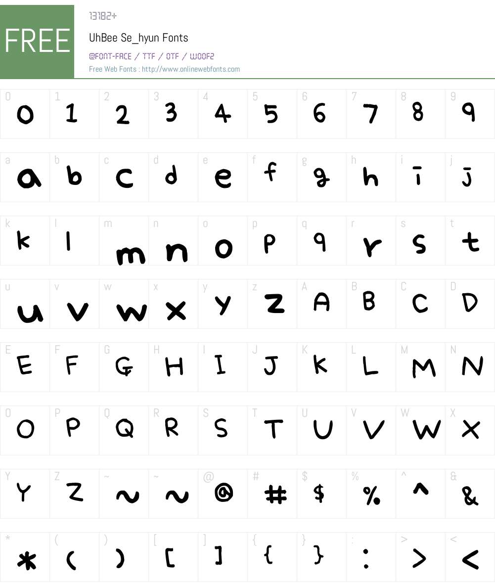 UhBee Se_hyun Font Screenshots