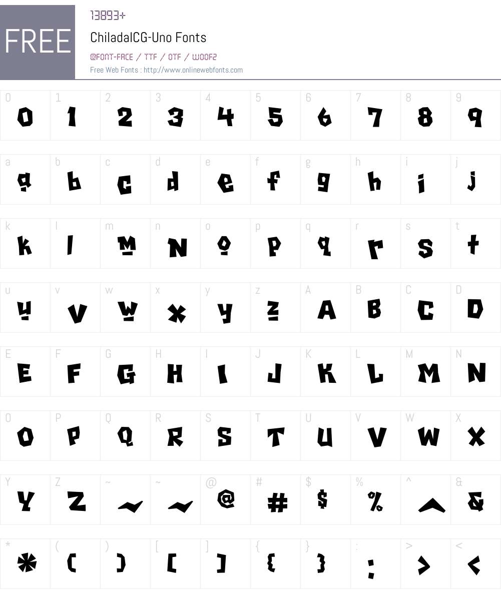 ChiladaICG Font Screenshots