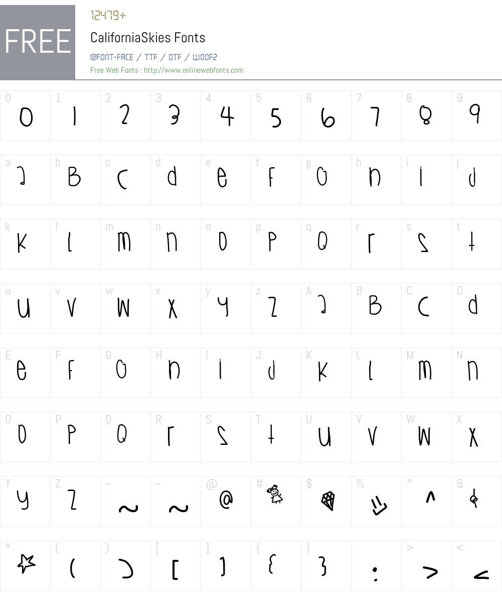 CaliforniaSkies Font Screenshots