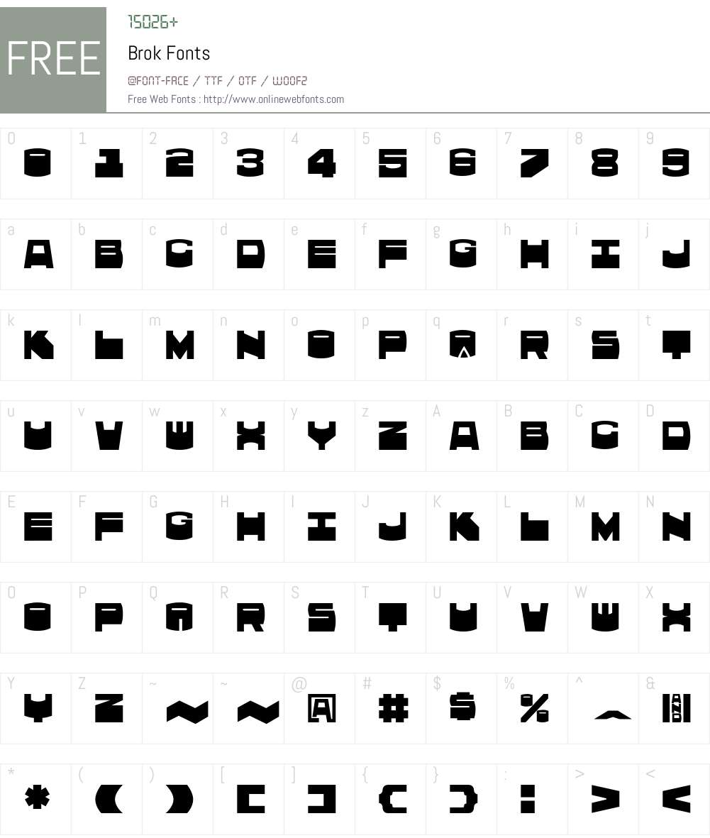 Brok Font Screenshots
