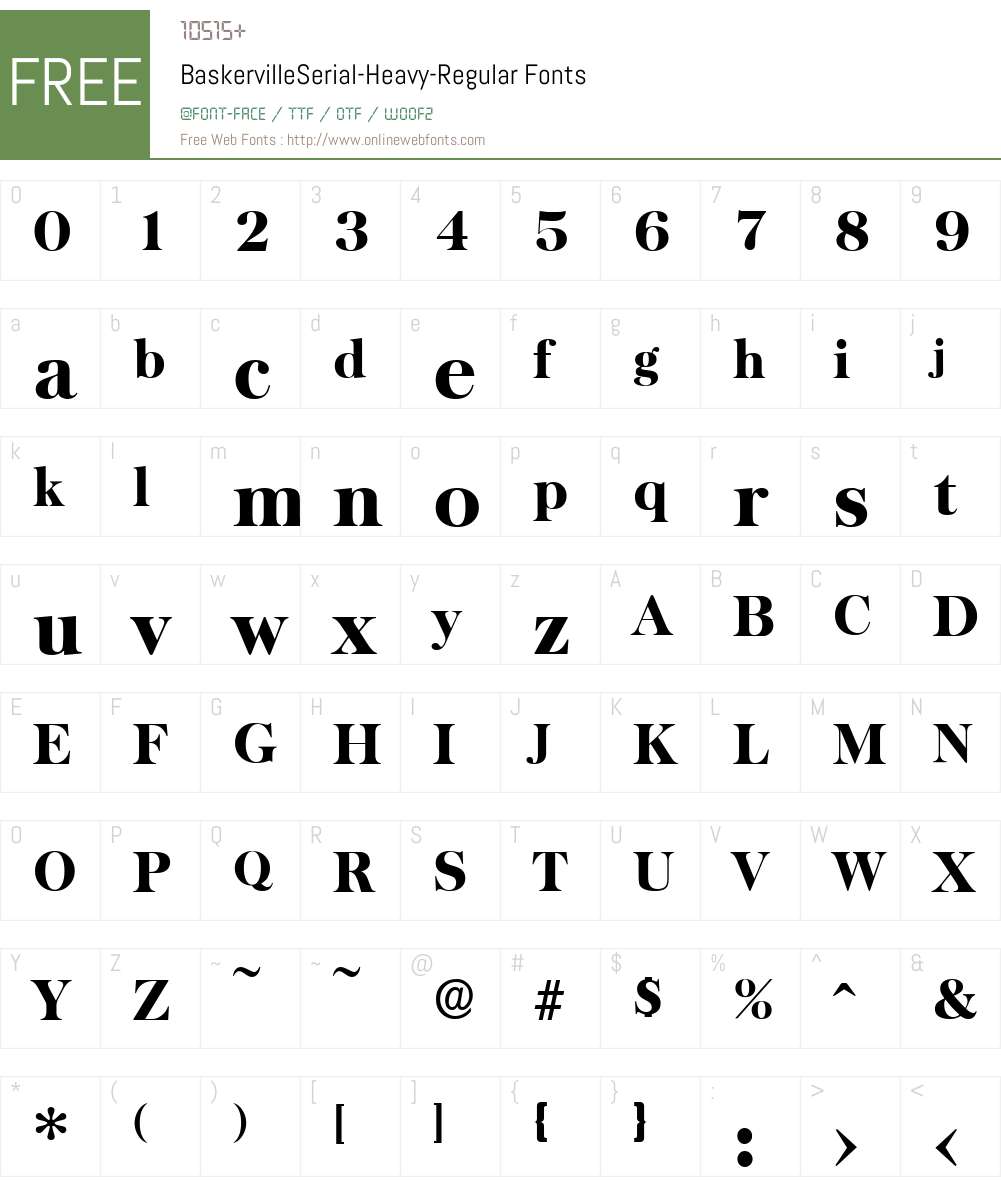 BaskervilleSerial-Heavy Font Screenshots