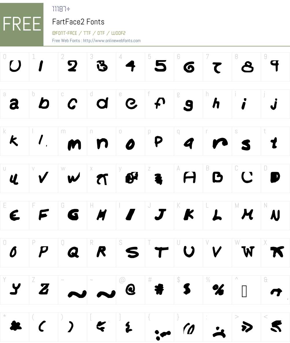 FartFace2 Font Screenshots