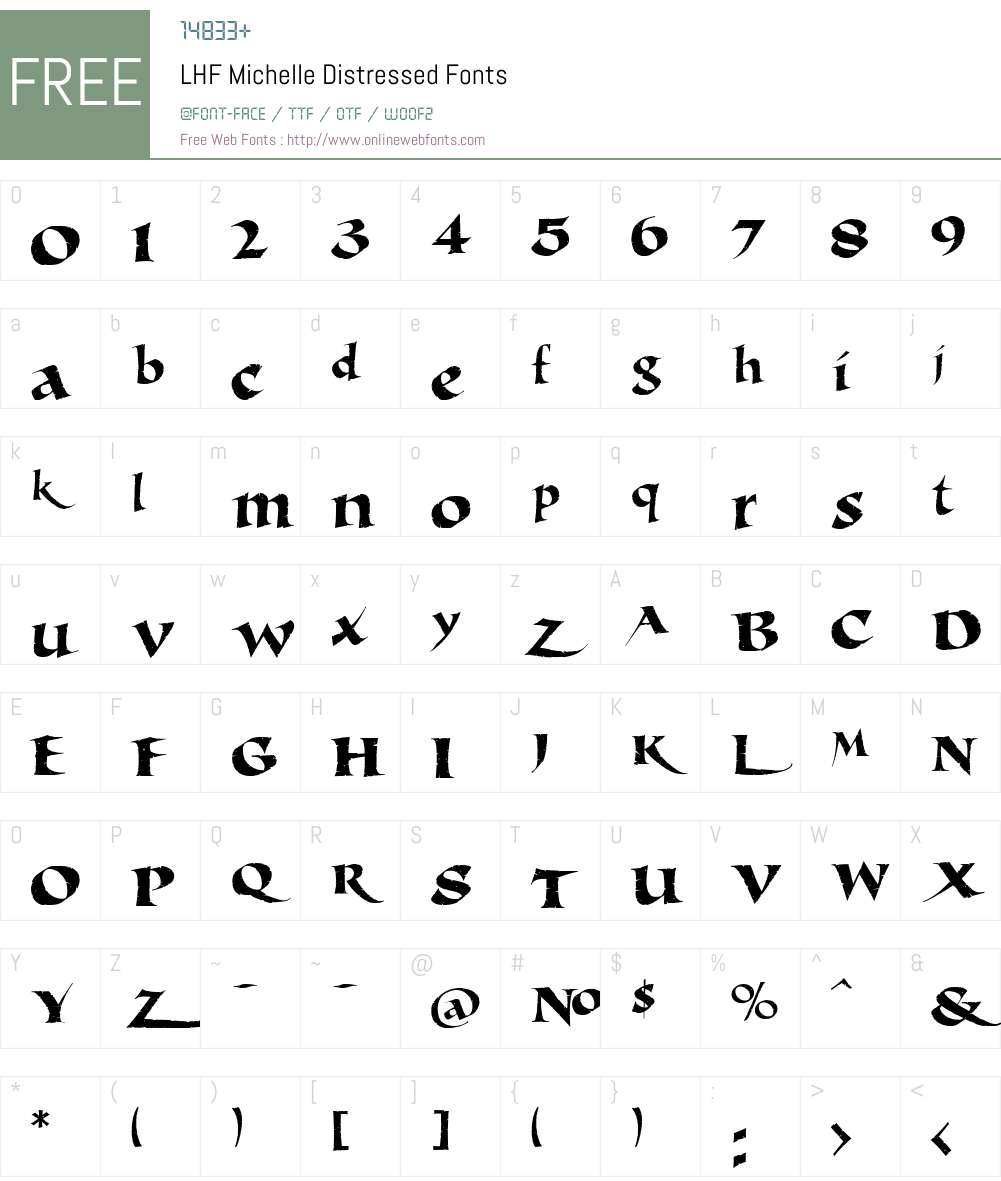 LHF Michelle Distressed Font Screenshots