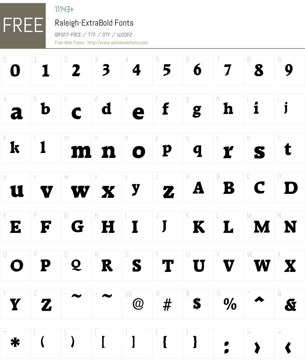 Raleigh-ExtraBold Font Screenshots