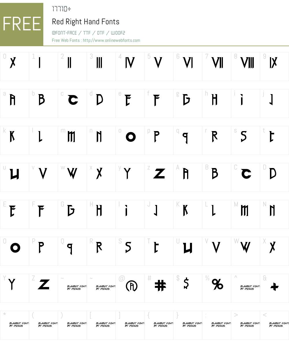 Red Right Hand Font Screenshots