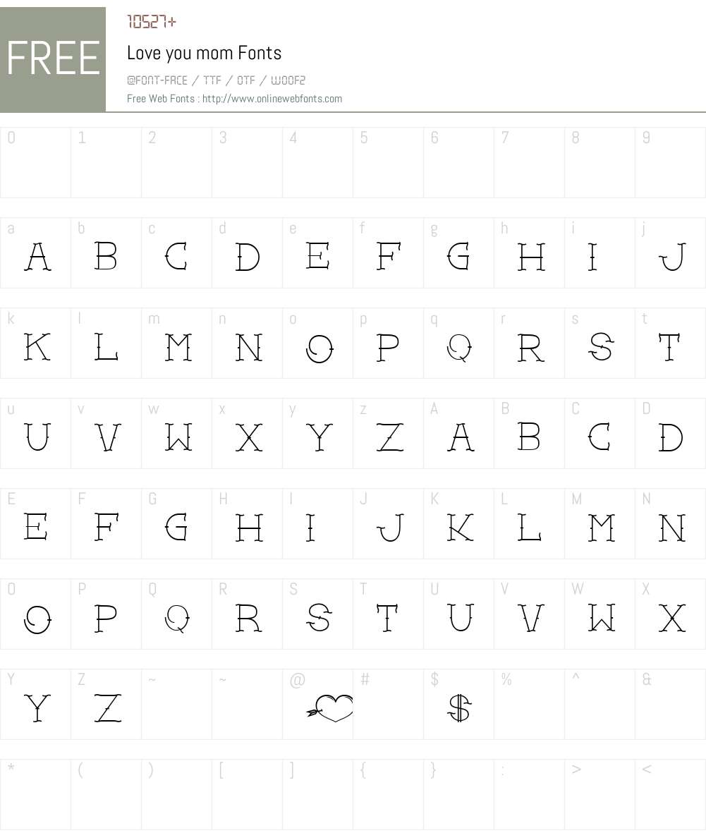 Love you mom Font Screenshots
