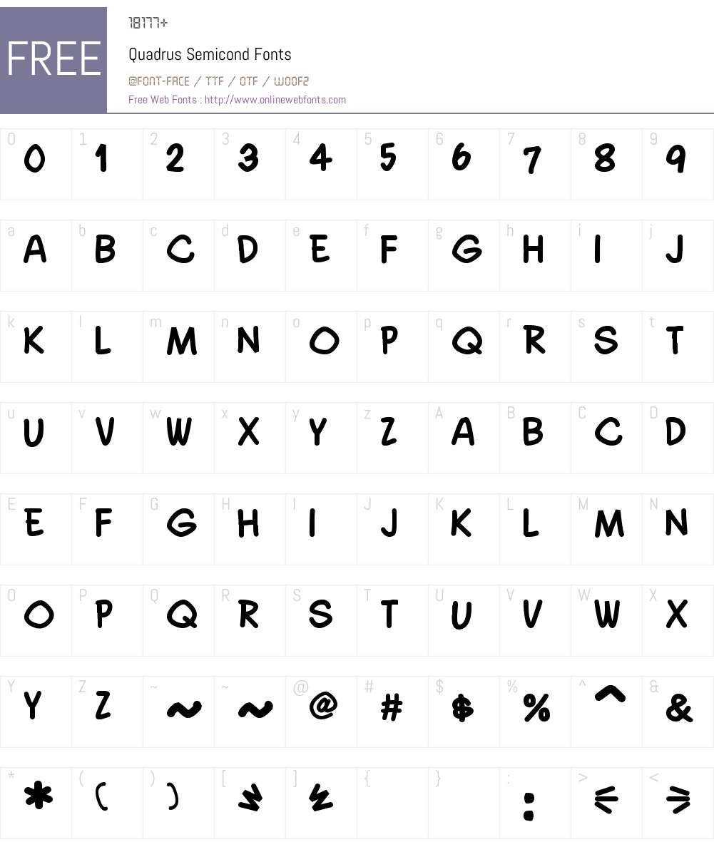 Quadrus Semicond Font Screenshots