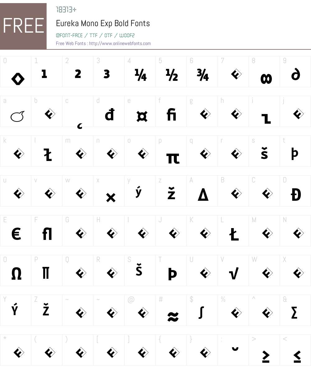 Eureka Mono Exp Font Screenshots