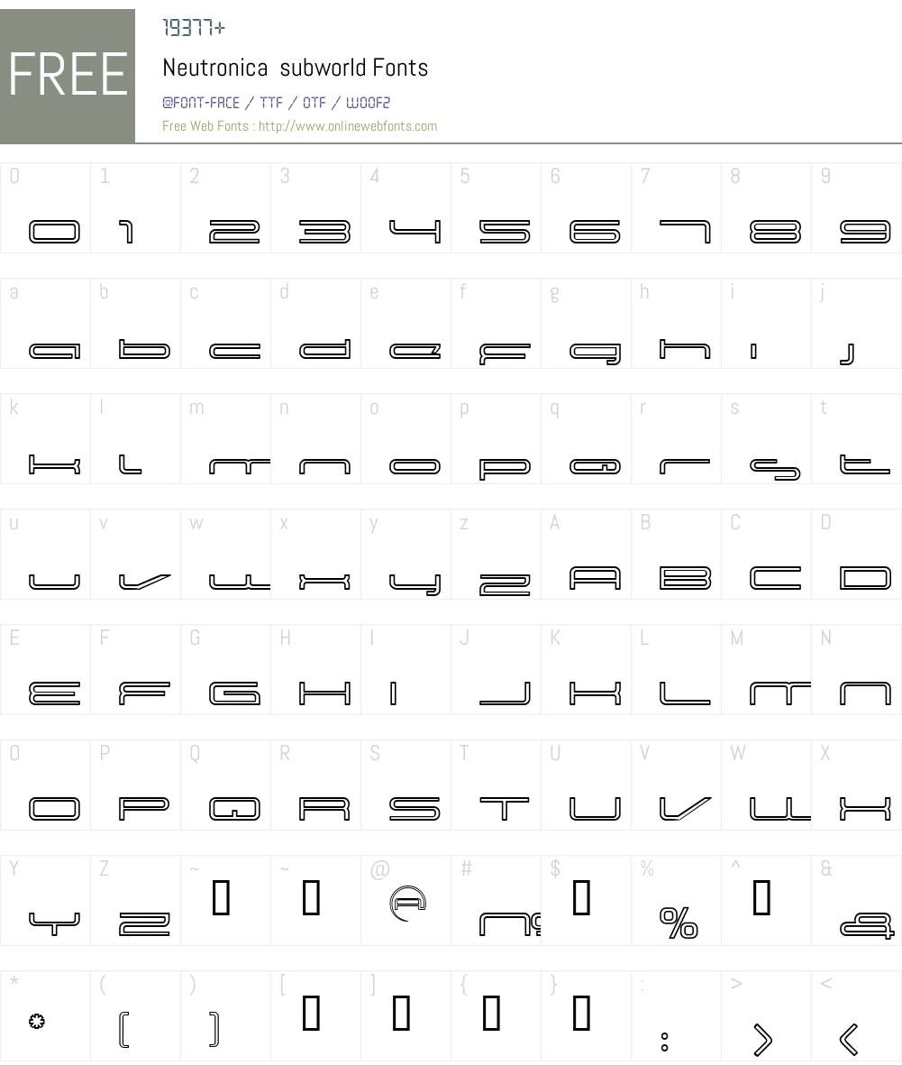 Neutronica Font Screenshots