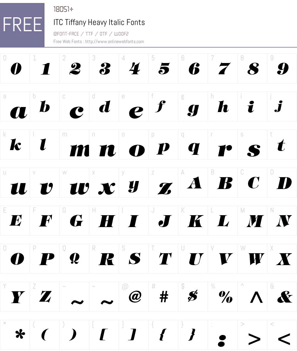 ITC Tiffany Font Screenshots