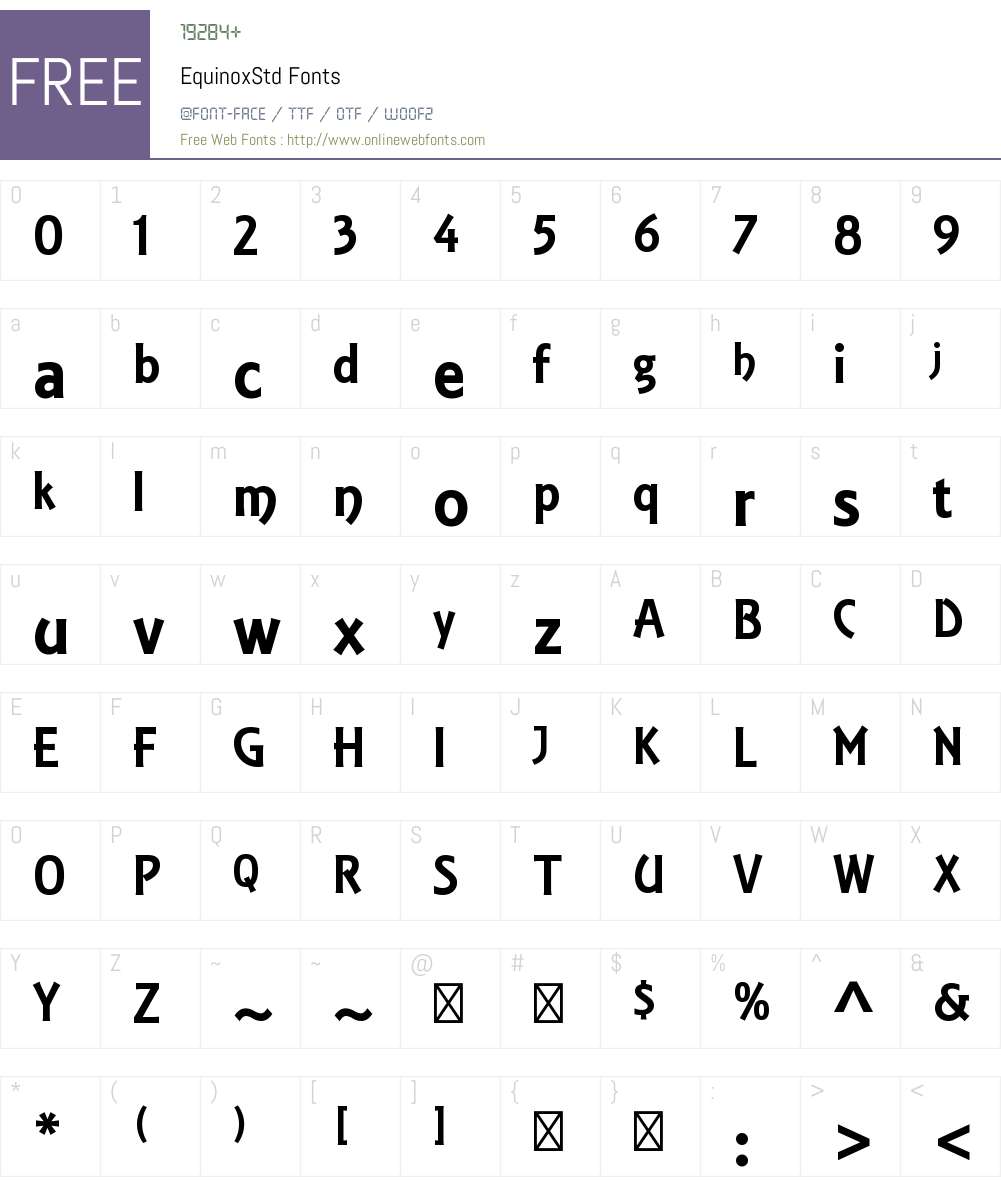 Equinox Std Font Screenshots