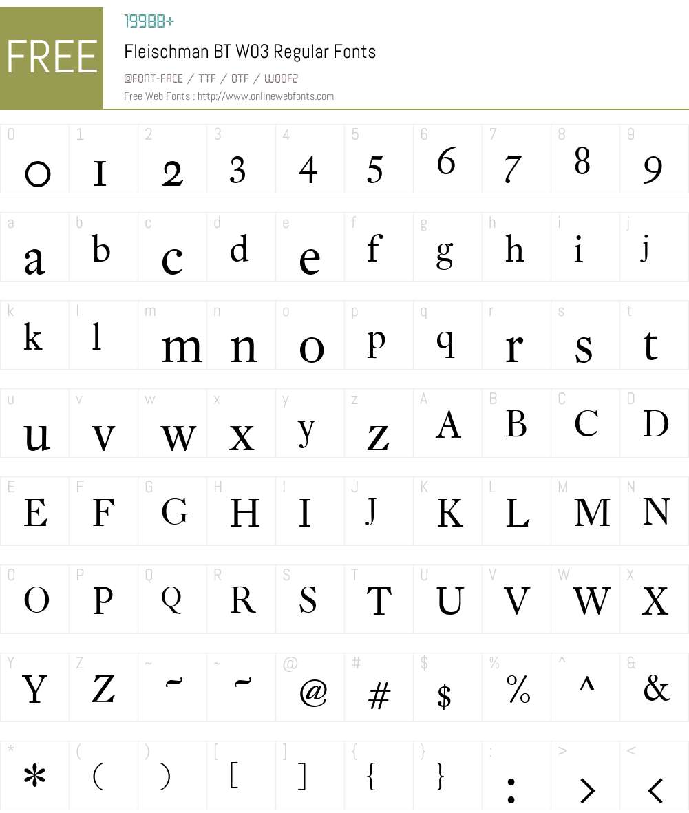 Fleischman BT Font Screenshots