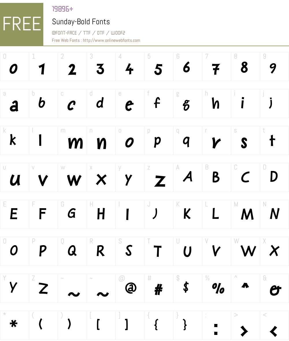 Sunday Font Screenshots